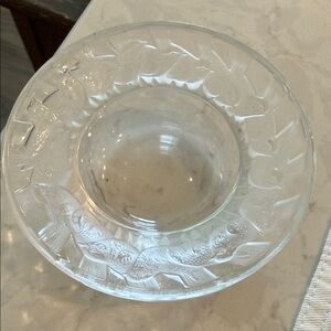 Lalique Clear Crystal Embossed Bowl